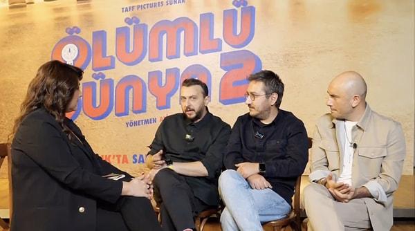 Ali Atay, Feyyaz Yiğit ve filmin kadrosuna yeni katılan Giray Altınok yeni filmle ilgili bir röportaj verdi.