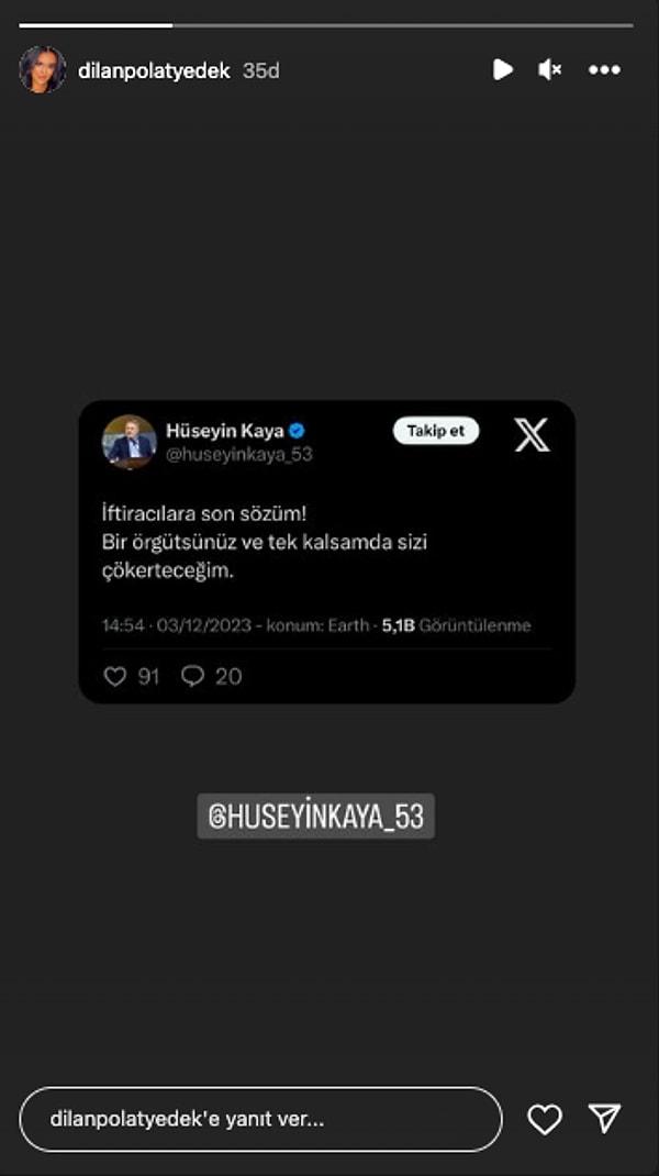 Davanın gidişatı büyük bir merakla beklenirken, Dilan Polat'ın yedek Instagram hesabı üzerinden haftalar sonra ilk kez paylaşım yapıldı.