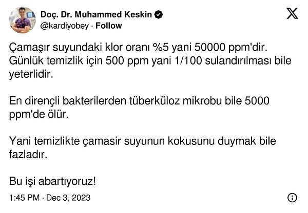 Keskin'in paylaşımı ve paylaşıma gelen kullanıcıların görüşleri 👇