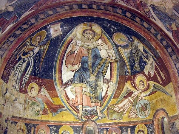 3. Andorra: "The apse fresco at the church of Sant Miquel d'Engolasters"- (1160)