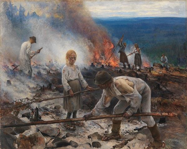 14. Finlandiya: "Burning the Brushwood"- Eero Järnefelt (1893)