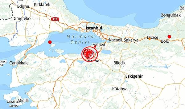 Bursa Gemlik Körfezi'nde bugün saat 10.42'de 5,1 büyüklüğünde deprem oldu. Deprem, İstanbul, Kocaeli, Bursa, Sakarya, Çanakkale ve birçok şehirde hissedildi.