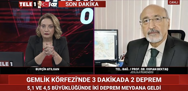 Depreme ilişkin TELE1 ekranlarına değerlendirmelerde bulunan Jeoloji Mühendisi Prof.Dr. Osman Bektaş ise yapılan uyarıların olası depremlerin yıkıcı etkisine karşı yetersiz olduğunu söyledi.