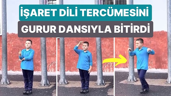 İstiklal Marşı'nı İşaret Dili ile Tercüme Ettikten Sonra Gurur Dansını da Yaparak Yerine Dönen Minik