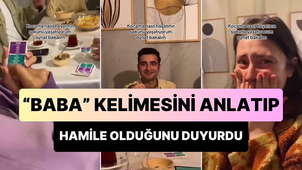 Eşine Hamile Olduğunu Tabu Oyununda 'Baba' Kelimesini Anlatarak Söyleyen Kadın