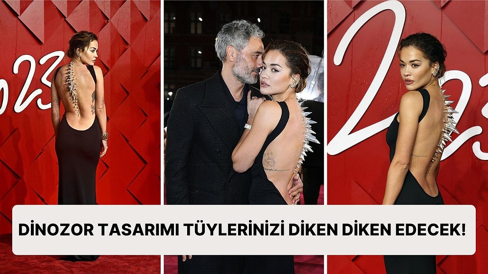 Kırmızı Halıda Sırtına Yaptırdığı İlginç Tasarımla Dikkat Çeken Rita Ora “Dinozor Ne Alaka?” Dedirtti