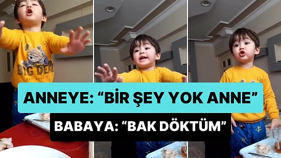 'Bir Şey Yok Anne' Diyerek Annesini Çayı Dökmediğine İkna Etmeye Çalışan Ufaklık: 'Baba Bak Döktüm'