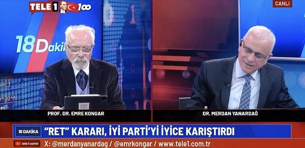 TELE1 ekranlarında İYİ Parti'nin CHP hakkında verdiği GİK kararını değerlendiren gazeteci Merdan Yanardağ, ismini vermediği İYİ Partili milletvekili aday adayına tepki gösterdi.