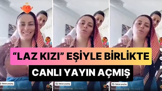 Göğüs Dekolteli TikTok Canlı Yayınlarıyla Gündem Olan 'Laz Kızı'nın Eşi ile Birlikte Yayın Açtığı Ortaya Çıktı