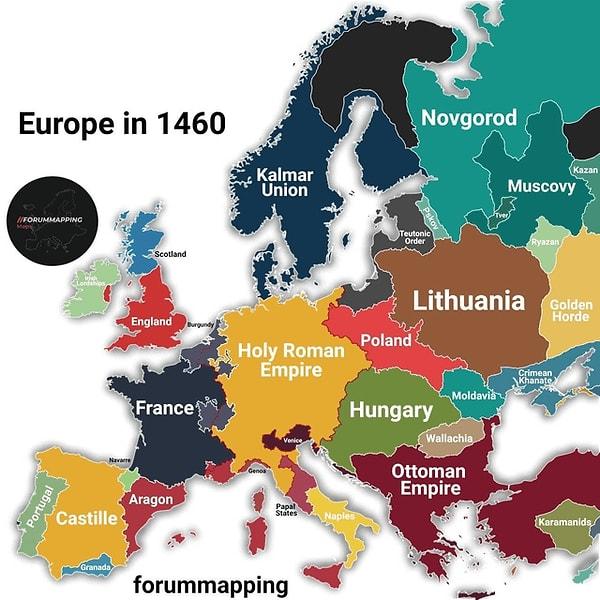 2. 1460 yılında Avrupa.