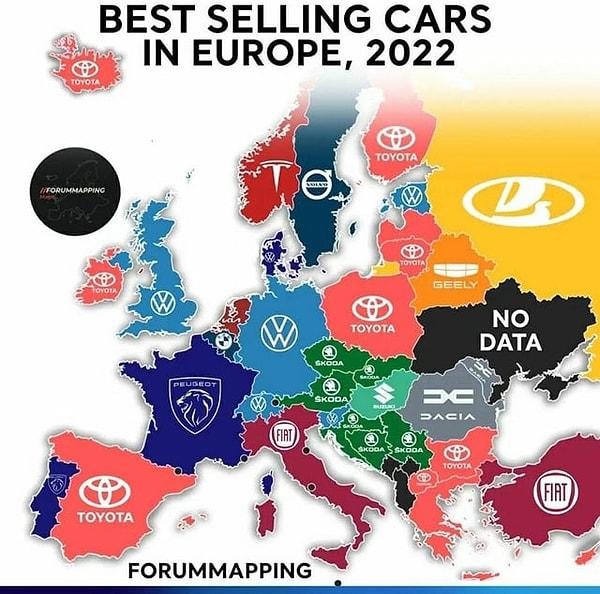 11. 2022'de Avrupa'da en çok satan arabalar.
