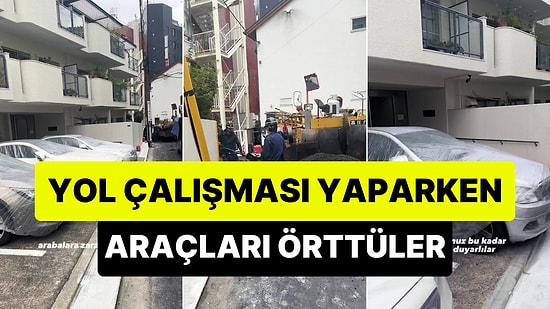 Gözümüze Medeniyet Kaçtı: Japonya'da Yol Çalışması Sırasında Zarar Görmemesi İçin Araçları Örttüler