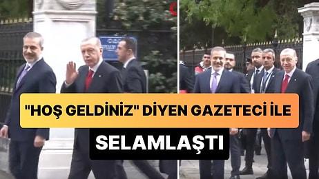 Cumhurbaşkanı Erdoğan, Yunanistan Ziyareti Sırasında Kendisine 'Hoş Geldiniz' Diyen Gazeteci ile Selamlaştı