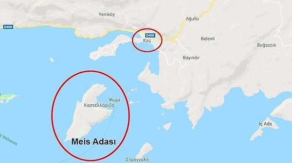 Bu farkın en belirgin olduğu Meis, Antalya'nın Kaş ilçesine 2,1 kilometre, Yunan ana karasına ise 582 kilometre mesafede bulunuyor.