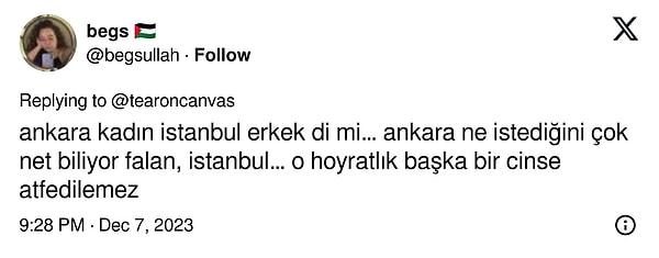 Birçok kişi Ankara'yı kadın, İstanbul'u erkek olarak hayal etmiş.
