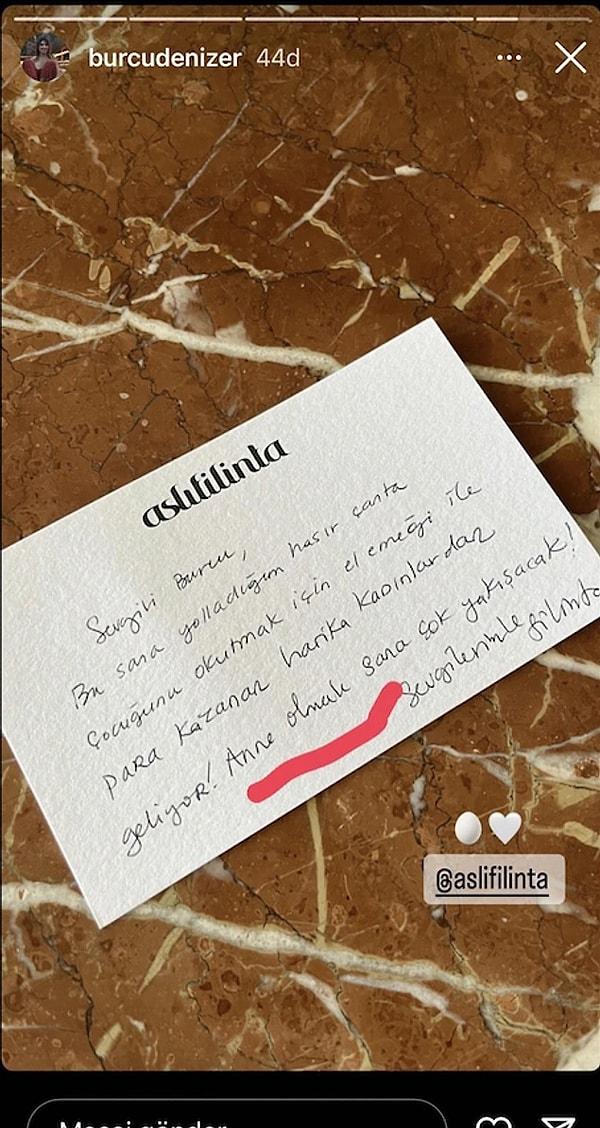 Hatırlarsanız Urgancıoğlu'nun eşi Burcu Denizer, Instagram'da paylaştığı hikayeyle bebek beklediklerini aşağıdaki notla duyurmuştu.👇