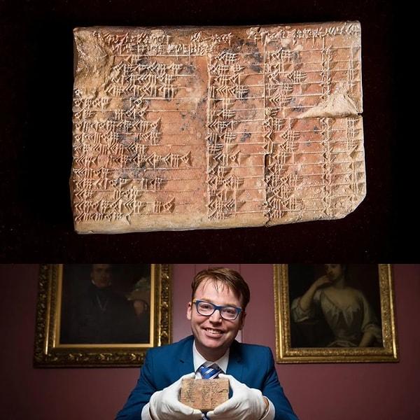2. Dünyanın en eski trigonometrik tablosu. 3.700 yıllık ünlü Babil kil tabletinin kodunu kıran Avustralyalı matematikçi Babillerin Yunanlılardan 1500 yıl önce daha doğru trigonometri yapabildiklerini ortaya çıkardı.