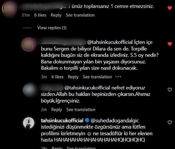 "Ne tesadüftür ki her elenen hasta" diyerek hem Alican'ın hem Cemre'nin hastalığına gönderme yapması izleyicilerin tepkisine yol açtı.