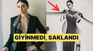 Hazar Ergüçlü Elbiseyi Giymeyip Arkasına Saklandığı Pozlarla Ortalığı Yaktı Geçti