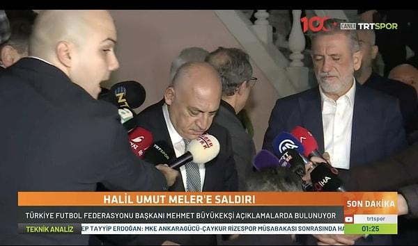 Hakem Halil Umut Meler'e yapılan çirkin saldırı sonrası TFF Başkanı Mehmet Büyükekşi açıklamalarda bulundu.