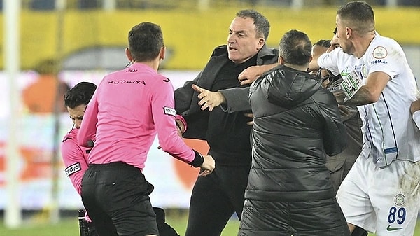 Ankaragücü - Rizespor maçının ardından hakem Halil Umut Meler'e saldıran ev sahibi takımın başkanı Faruk Koca adliyeye sevk edildi.