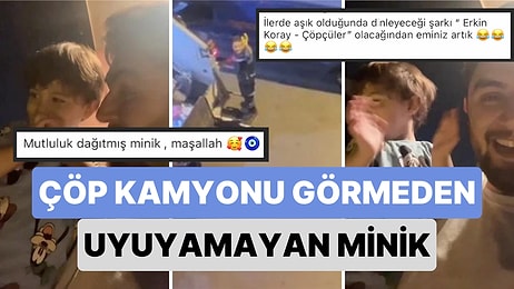 Sokağına Gelen Temizlik Görevlilerini İzlemeden Uyuyamayan Miniğin Heyecanı Kalbinizi Isıtacak