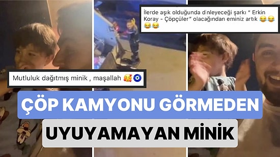 Sokağına Gelen Temizlik Görevlilerini İzlemeden Uyuyamayan Miniğin Heyecanı Kalbinizi Isıtacak