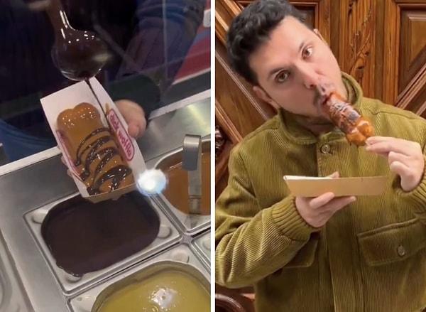 Bir Türk de meşhur waffledan yerken çektiği videoyu paylaşınca bir anda sosyal medyanın diline düştü.
