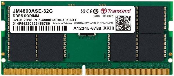 10. Transcend JM4800ASE-32G 32GB DDR5 4800Mhz CL40 1.1V Notebook Ram