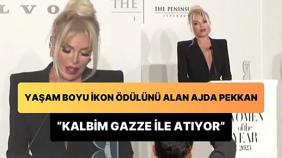 'Yaşam Boyu İkon' Ödülü Alan Ajda Pekkan: 'Kalbim Gazze ile Atıyor'
