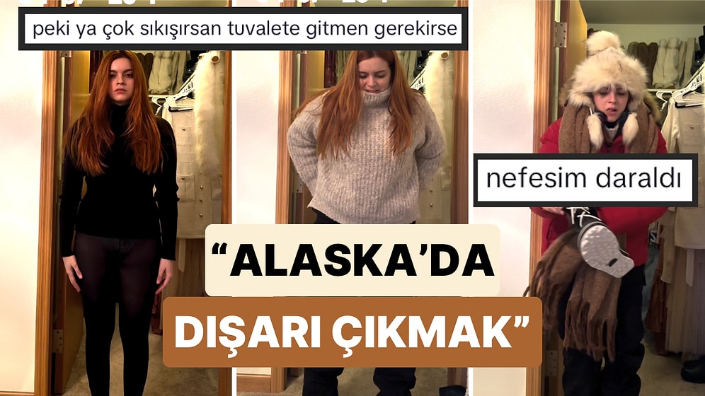 Alaska'da Yaşayan Bir Kızın -34 Derecede Dışarı Çıkarken Giydiği Kıyafetlere Bakarken İçiniz Daralacak
