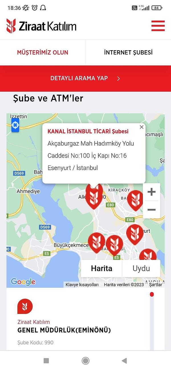 Ziraat Katılım, Esenyurt’ta bulunan ticari bir şubesinin ismini ‘Kanal İstanbul’ olarak güncelledi.