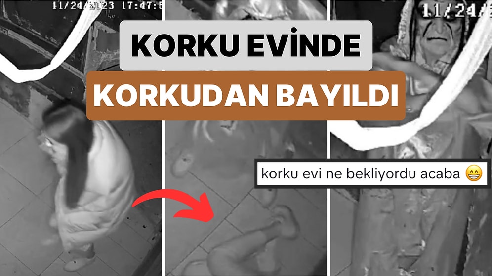 Arkadaşlarıyla Korku Evine Giden Bir Kadın Bir Odada Yaratıkla Yalnız Kalınca Korkudan Bayıldı