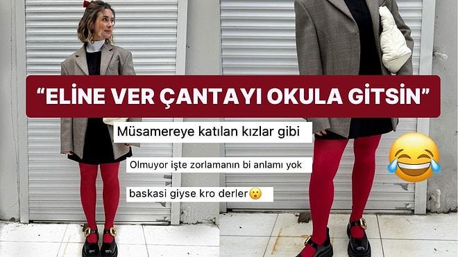 Buse Terim'e Eleştiriler Durmuyor: Kırmızı Çorap Modasına Uyum Sağlayayım Derken Kombiniyle Dalga Konusu Oldu