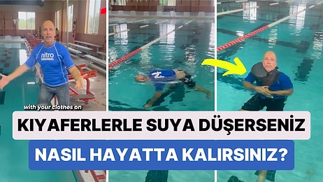 Bir Yüzme Antrenörü Kıyafetlerle Suya Düşülmesi Durumunda Nasıl Hayatta Kalınabileceğini Gösterdi