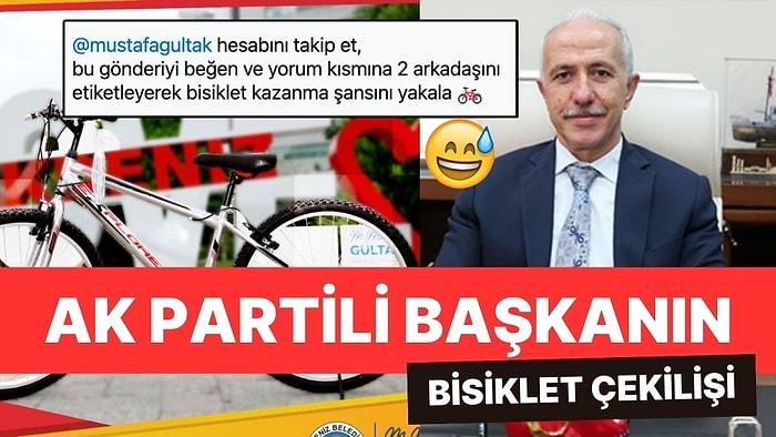 AK Partili Belediye Başkanı Mustafa Gültak Takipçi İçin Bisiklet Çekilişi Yaptı