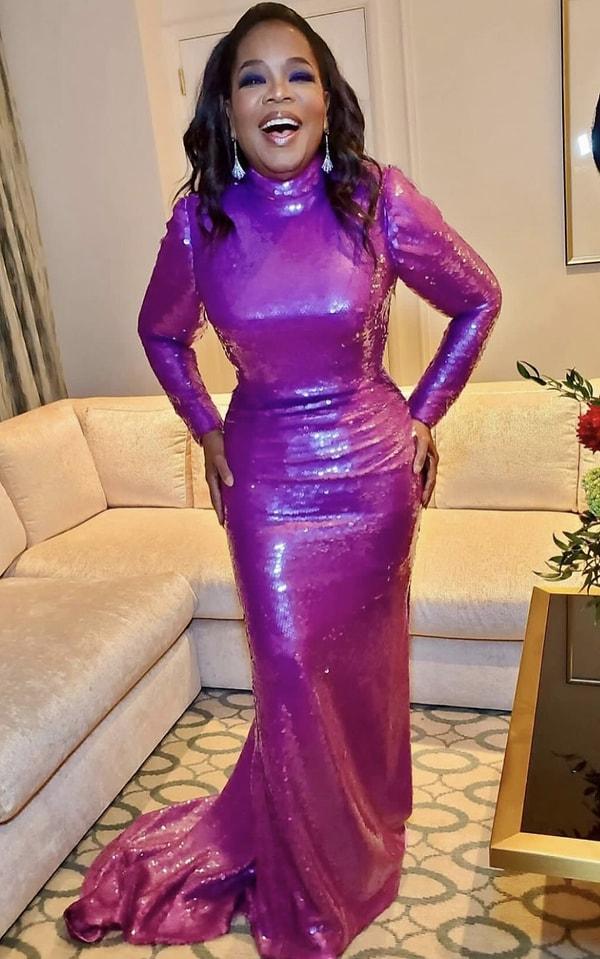 "The Color Purple" galasında yeni fiziğini sergileyen Winfrey, "Artık kimsenin beni utandırmasına izin vermeyeceğim." dedi.