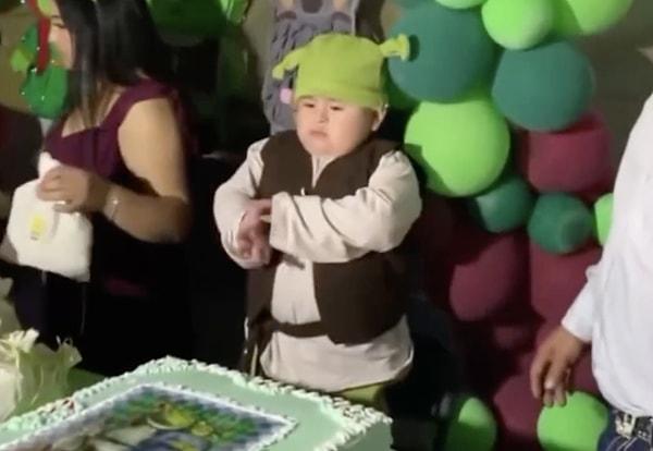 Karlar Kraliçesi, Arabalar gibi çizgi filmlerin seçildiği doğum günlerinin aksine bir çocuk Shrek temalı bir parti istedi.
