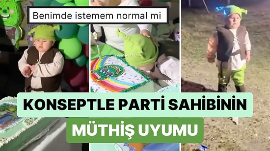 Shrek Temalı Doğum Günü İsteyen Miniğin Konseptle Muazzam Uyumu Beğeni Topladı