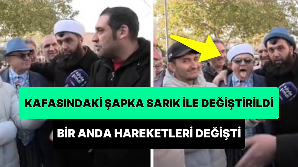 Kafasındaki Şapka Sarık ile Değiştirilince Hareketleri Işık Hızında Değişen Dayının Viral Olan Anları