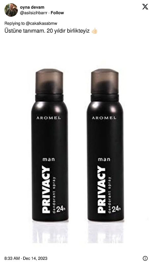 9. Privacy Man Erkek Deodorant 150 ml