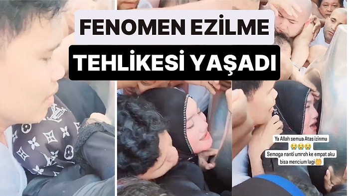 Endonezyalı Bir Sosyal Medya Fenomeni Hacer-ü'l Esved Taşını Öpmek İsterken Ezilme Tehlikesi Yaşadı