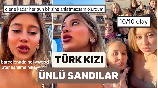 Barselona'da Ekipmanla Fotoğraf Çekildiği İçin Ünlü Sanılan Türk Genç Kızdan İmza Almak İçin Sıraya Girdiler