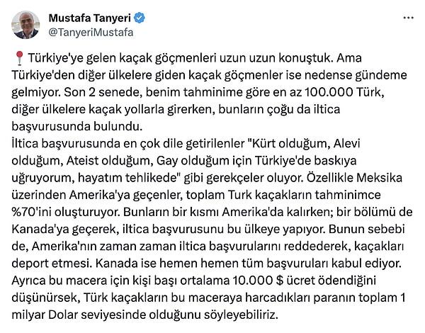 Mustafa Tanyeri, Twitter'da Amerika'da zor durumda olan Türk vatandaşlarının durumunu bizlere net bir şekilde gösterdi.