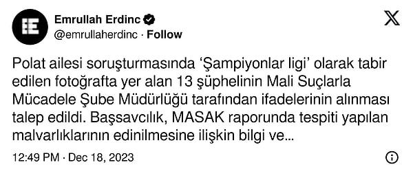 Emrullah Erdinç'in X (Twitter) paylaşımını da buradan görebilirsiniz 👇
