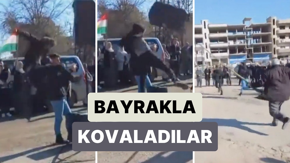 Suriye’de Düzenlenen “Kürdistan Bayrağı Günü” Etkinliğinde Ses Sistemine Tekme Atan Genci Bayrakla Kovaladılar