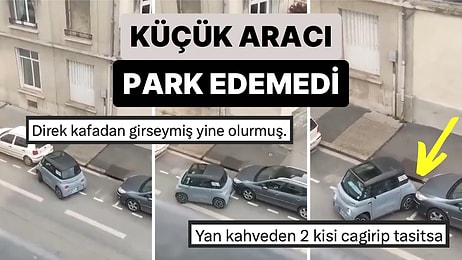 Küçük Boyutuyla Bilinen Elektrikli Aracını Bir Türlü Pak Edemeyip Dakikalarca Uğraşan Sürücü Gündem Oldu