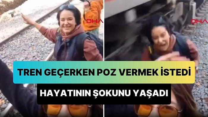 Adana'da Tren Geçerken Poz Vermek İsteyen Bir Kadın, Mesafeyi Ayarlayamayınca Hayatının Şokunu Yaşadı