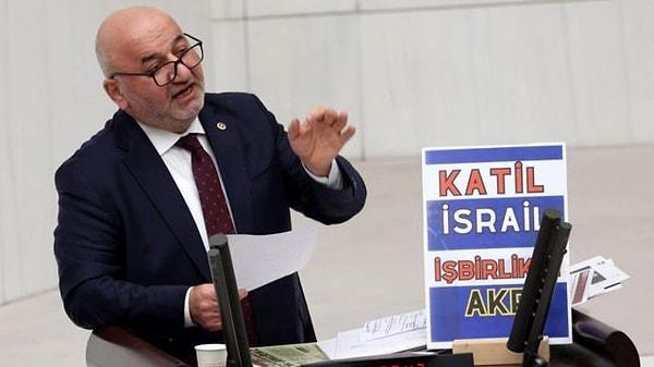 SP'li Bitmez, konuşmasının bitiminde kalp krizi geçirmeden hemen önce iktidarın İsrail'in politikasını eleştirmiş ve AKP sıralarından gelen tepkilere yanıt vermişti.
