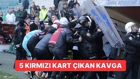 Bursaspor-Diyarbekirspor Maçında Kavga: 5 Kırmızı Kart Birden Çıktı